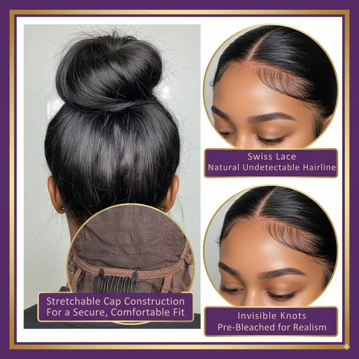 Brazilian Straight 5x5 Transparent Lace Closure Wig - Image 2